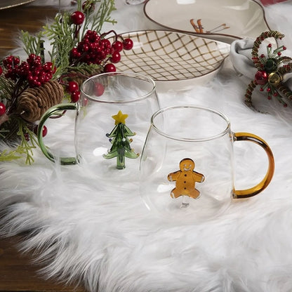 Mug de Noël 3D en verre P&