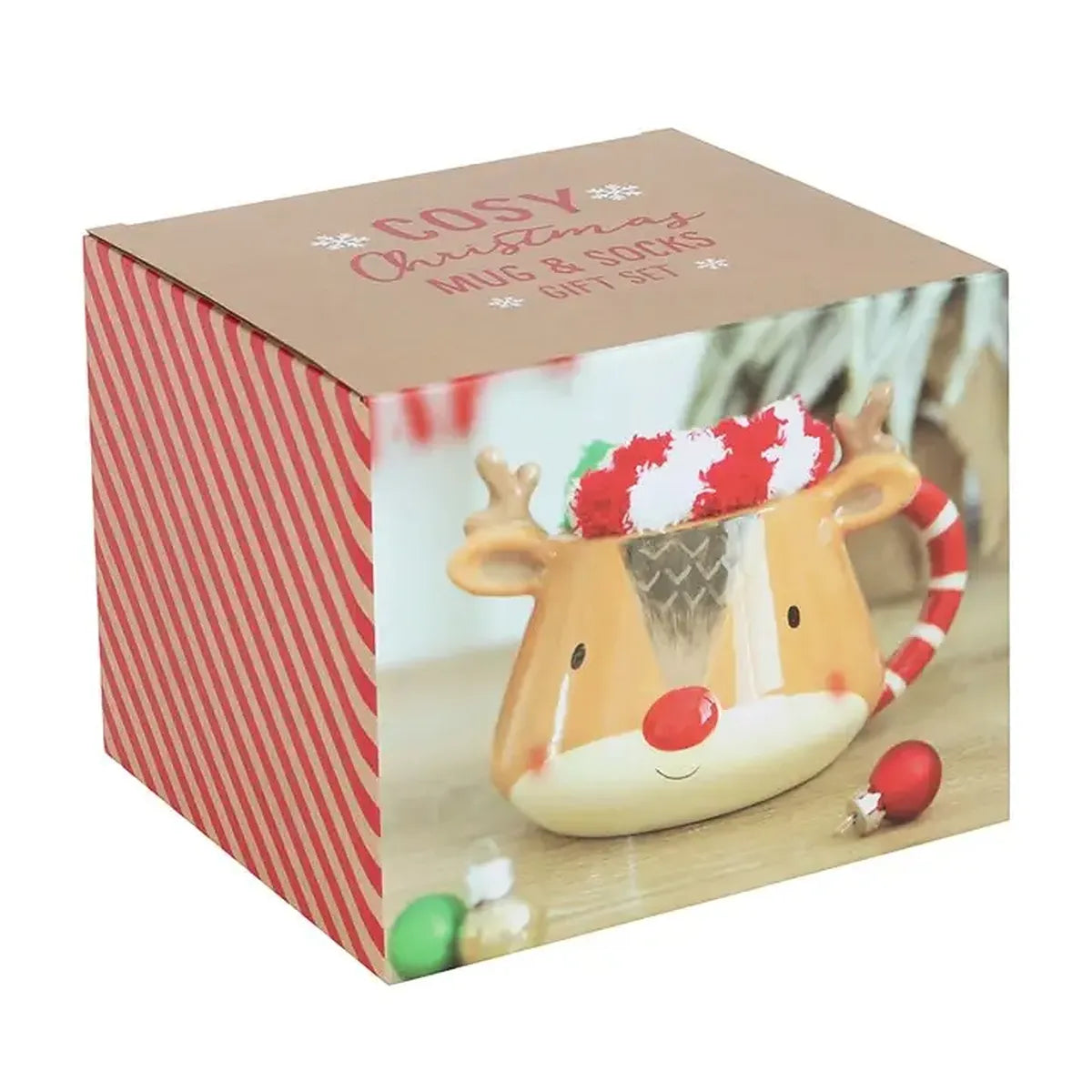 Mug Rudolf et chaussettes de Noël (350 ml)