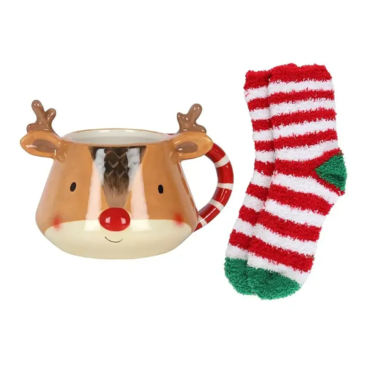 Mug Rudolf et chaussettes de Noël (350 ml)