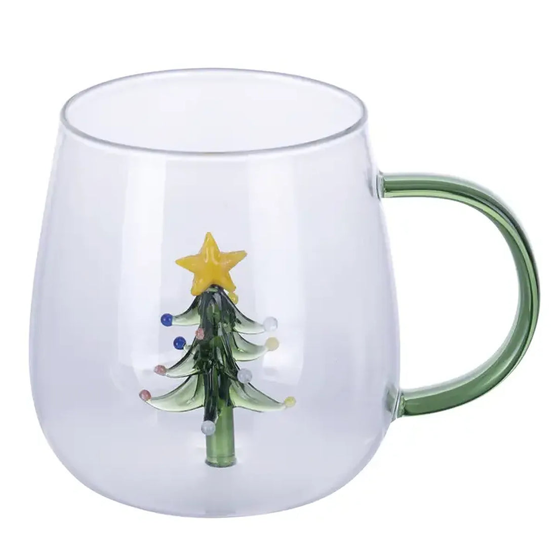 Mug de Noël 3D en verre Sapin en fête (450ml)