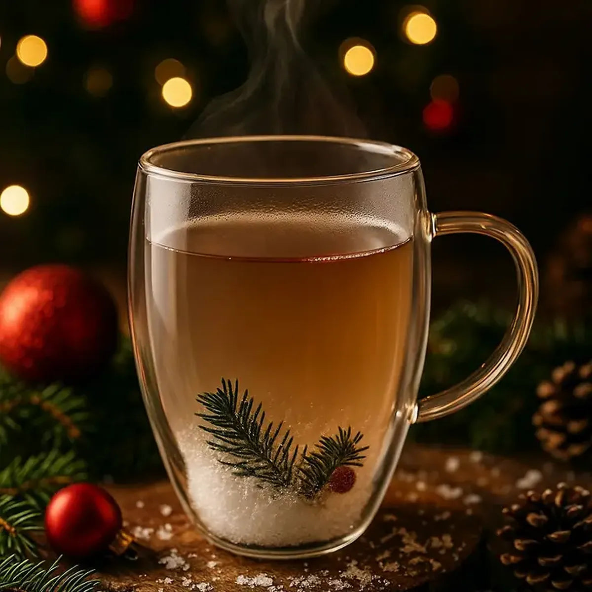 Mug de Noël 3D en verre Neige (300 ml)