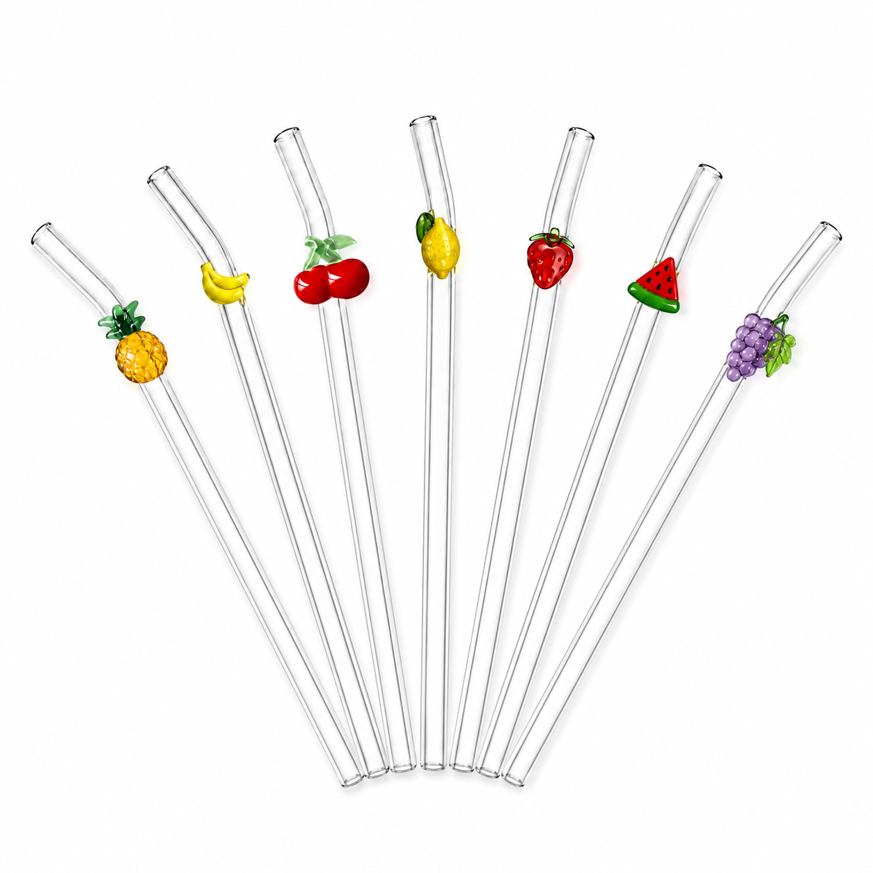 Paille en verre Fruits d&