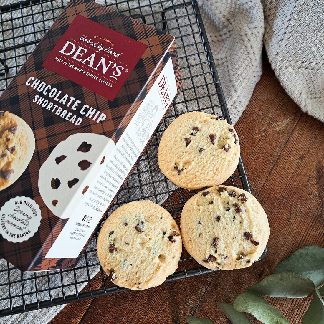 Shortbreads ronds aux pépites de chocolat fabriqués en Écosse (130g)