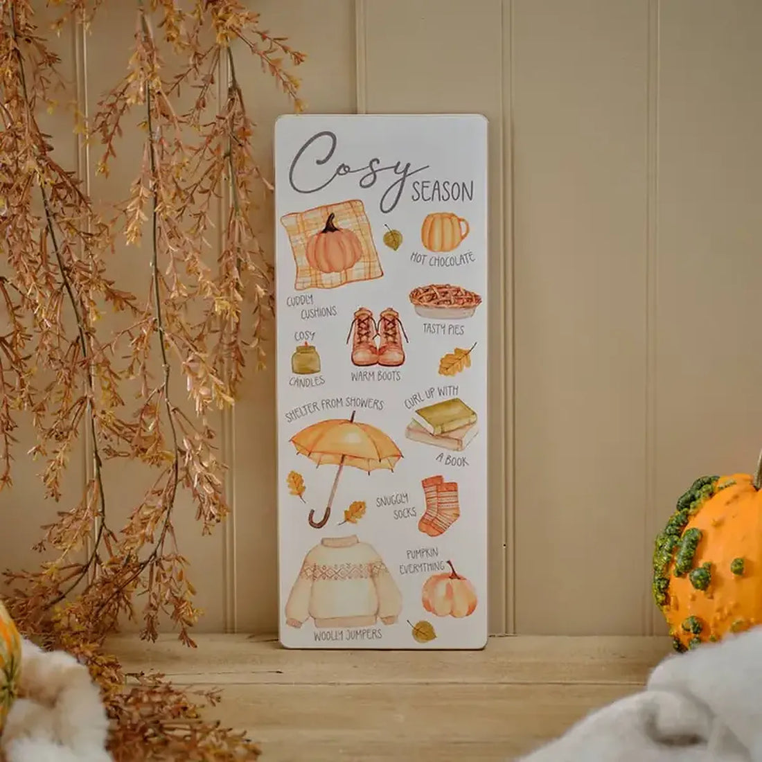Plaque en bois Automne Cosy
