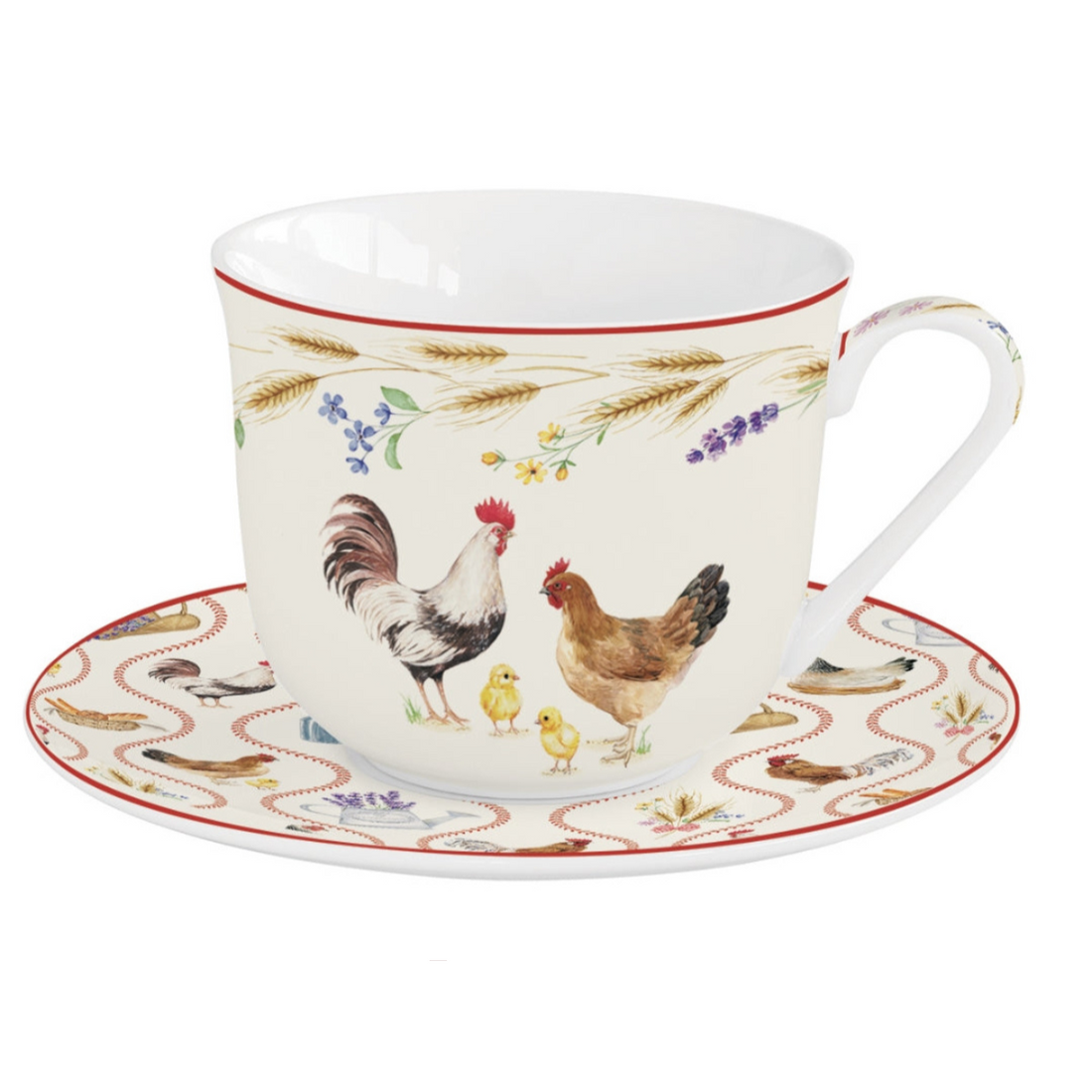Tasse 400 ml en porcelaine + soucoupe &quot;Country&quot; (400 ml)