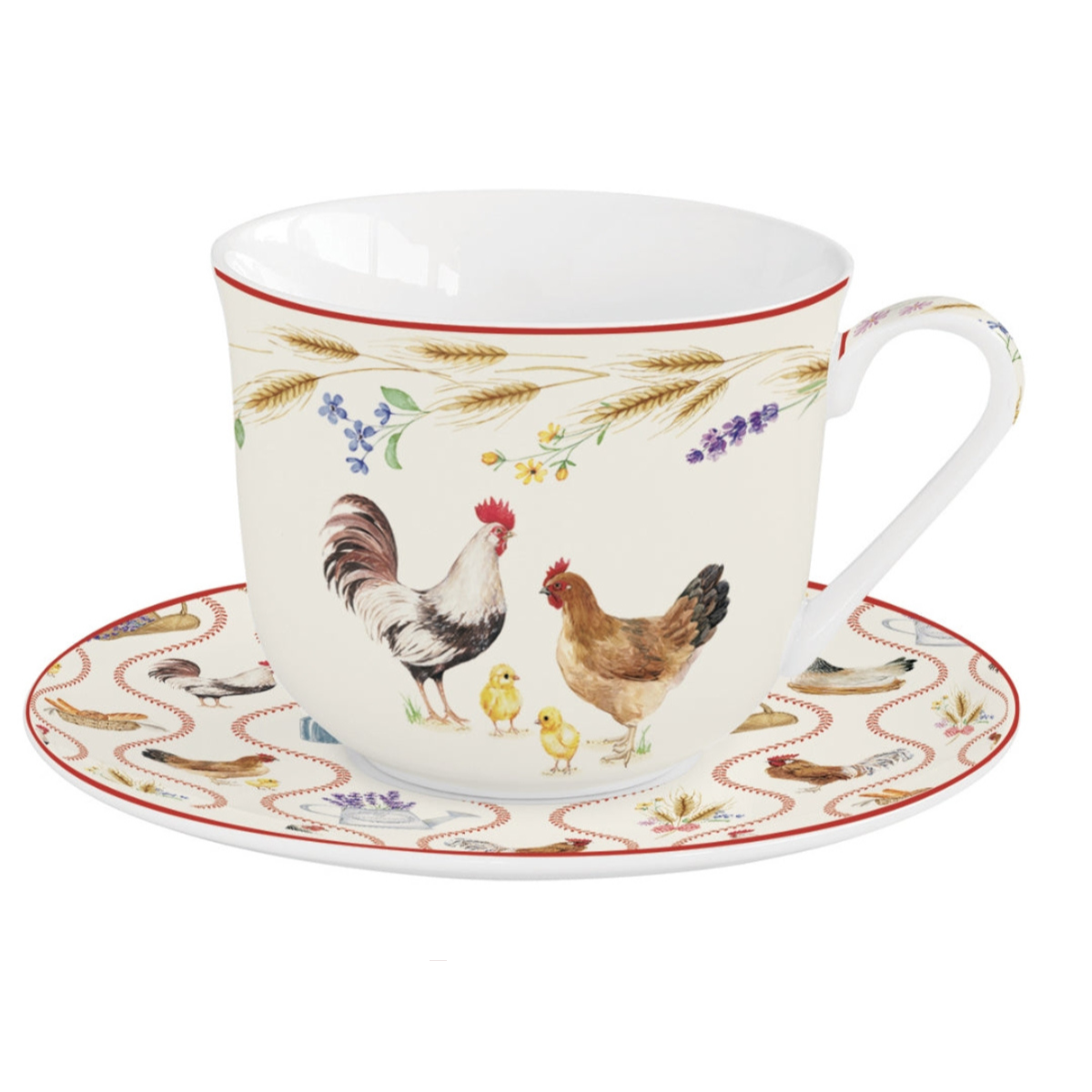 Tasse 400 ml en porcelaine + soucoupe &quot;Country&quot; (400 ml)