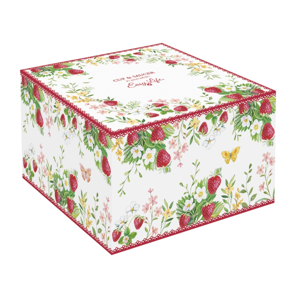 Tasse à thé et soucoupe Jardin des fraises (200 ml)