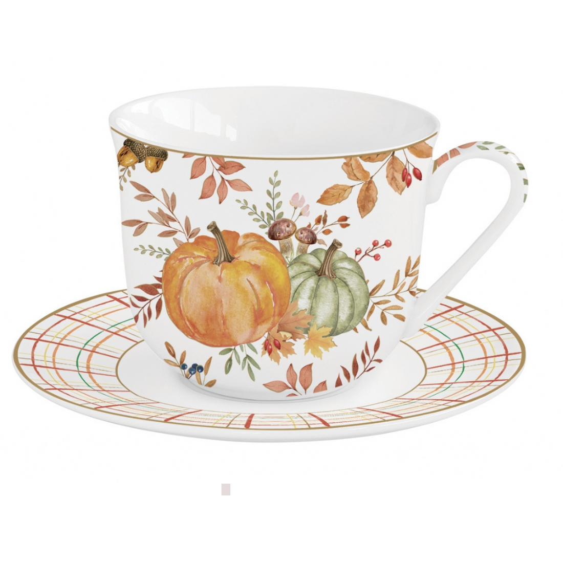 Caja 1 taza + platillo porcelana 400 ml &quot;Cosecha de Otoño&quot;