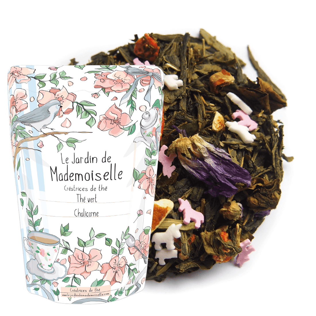 thé vert chalicone fraise violette orange biologique